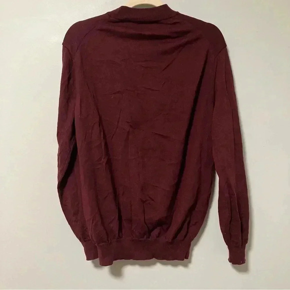 Paul kehl 100% merino wool extrafine burgundy mock neck  sweater - Picture 2 of 4